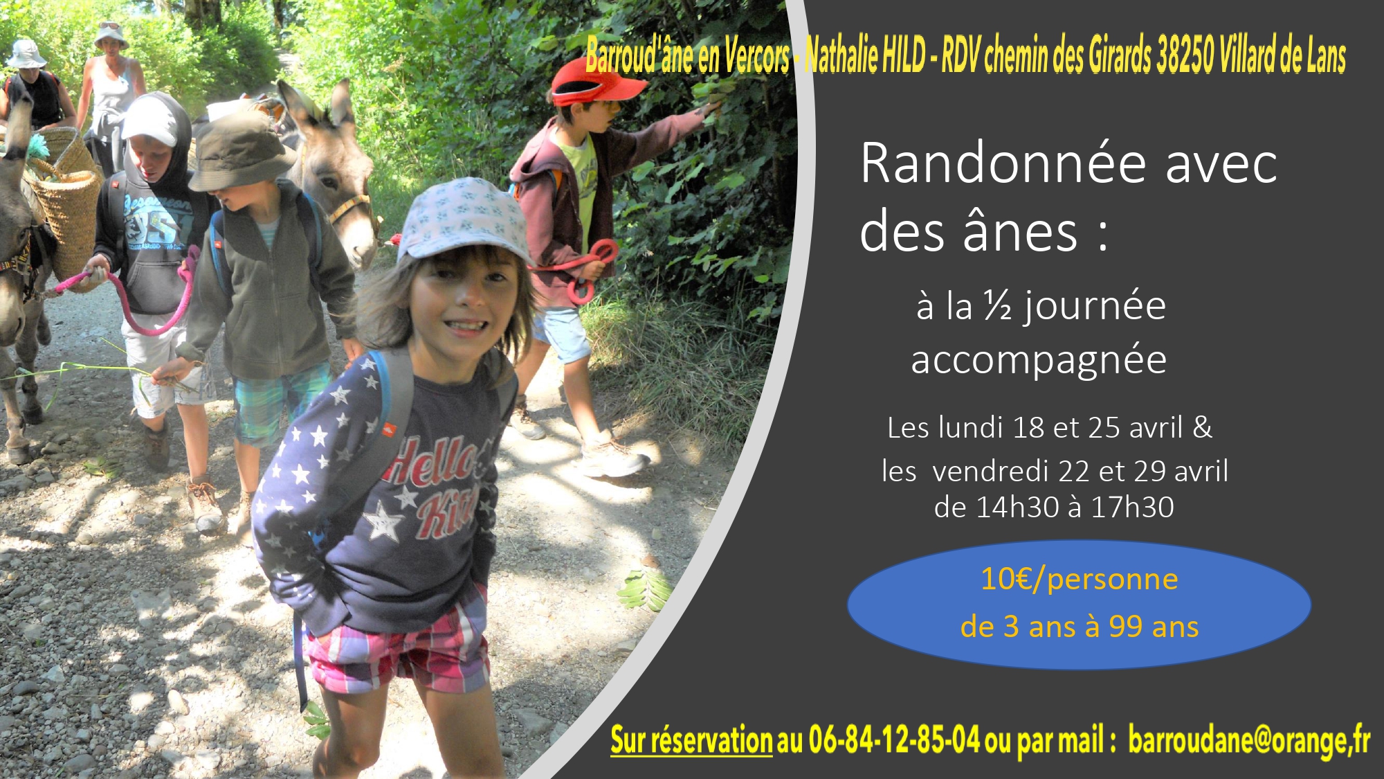 1/2 journée avec les ânes