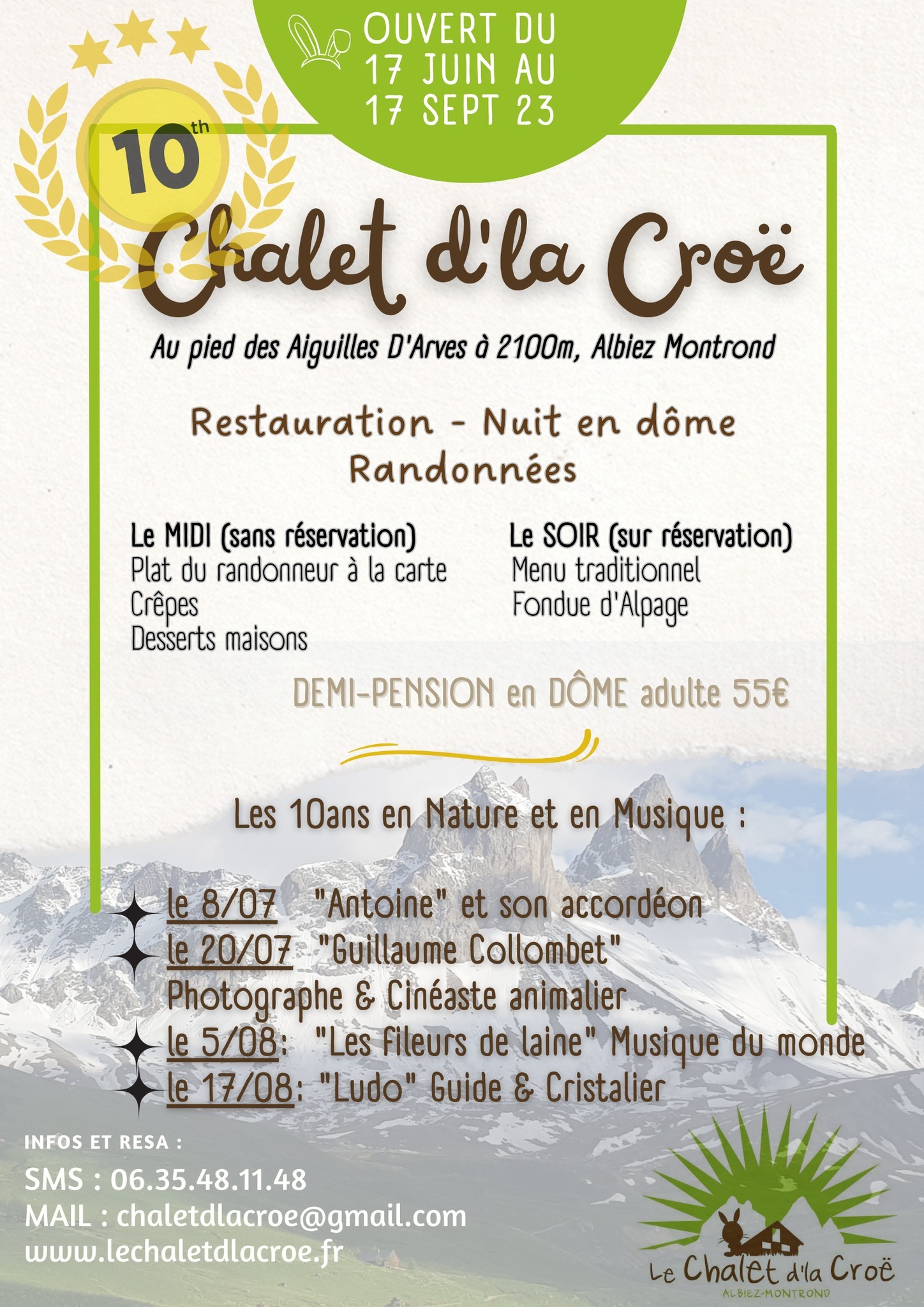 Affiche 10 ans Chalet d'la Croë