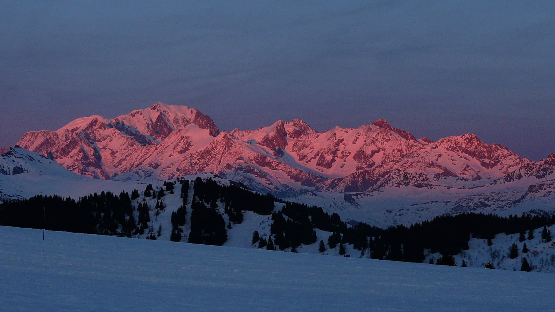 Sortie coucher de soleil sur le Mont Blanc