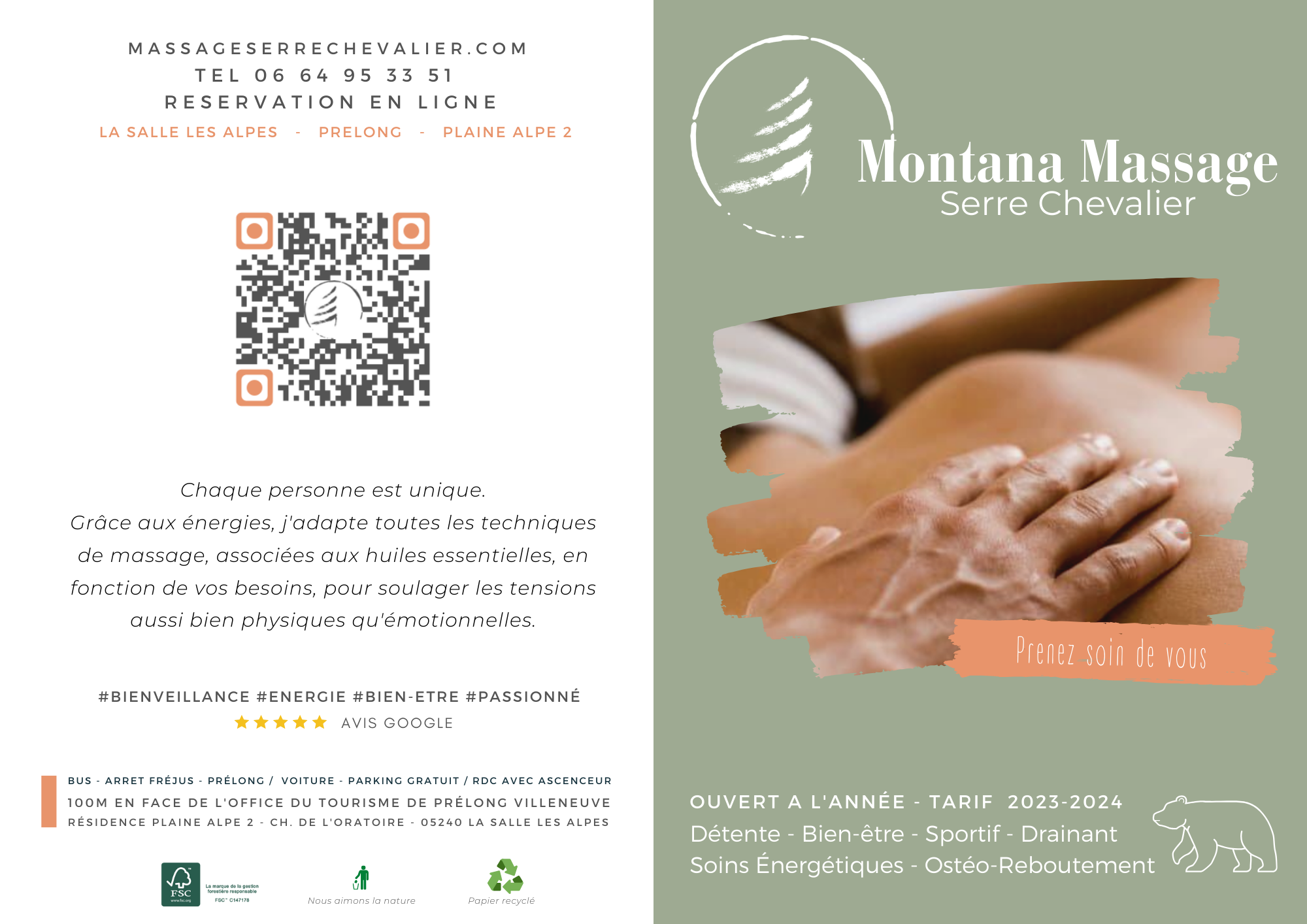 Flyer Montana Massage Serre Chevalier